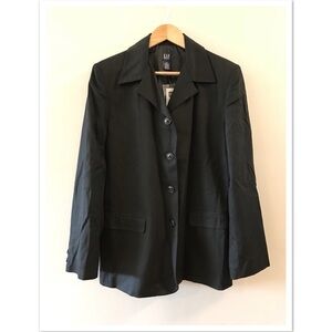 Gap Black Button Long Business Blazer Jacket 10